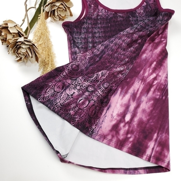 ATHLETA Purple Pattern Excercise Runners Top XXS - Picture 5 of 9